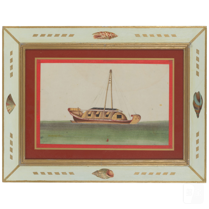 中國畫家 十九世紀 船圖一組十二幅 水粉紙本 鏡框 | CHINESE ARTIST (19TH CENTURY) - 图12